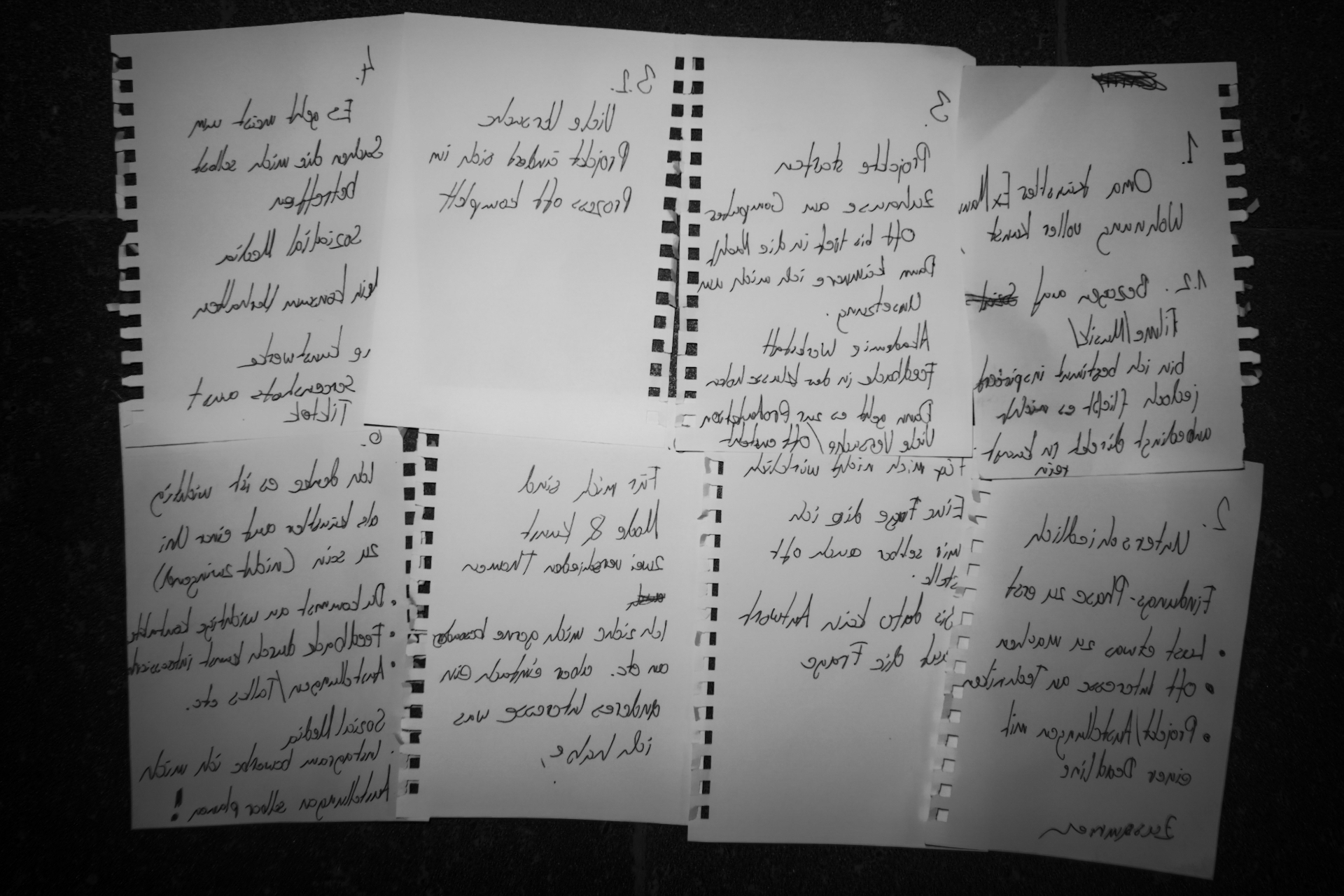 Working notes — first sketches of a project.